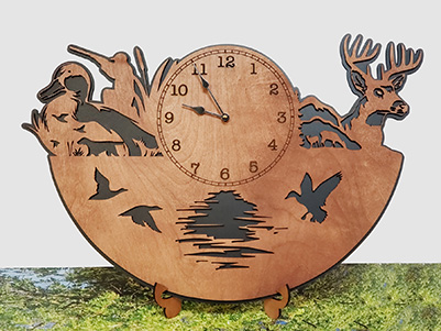 wooden hunter clock